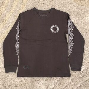 Chrome Hearts Dark Grey Long-Sleeve T-Shirt Horseshoe Logo Men’s Size Large